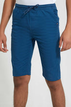 تنزيل الصورة على معرض الصور، Redtag-Blue-Pull-On-Trouser-Short-Chino-Shorts-Senior-Boys-9 to 14 Years
