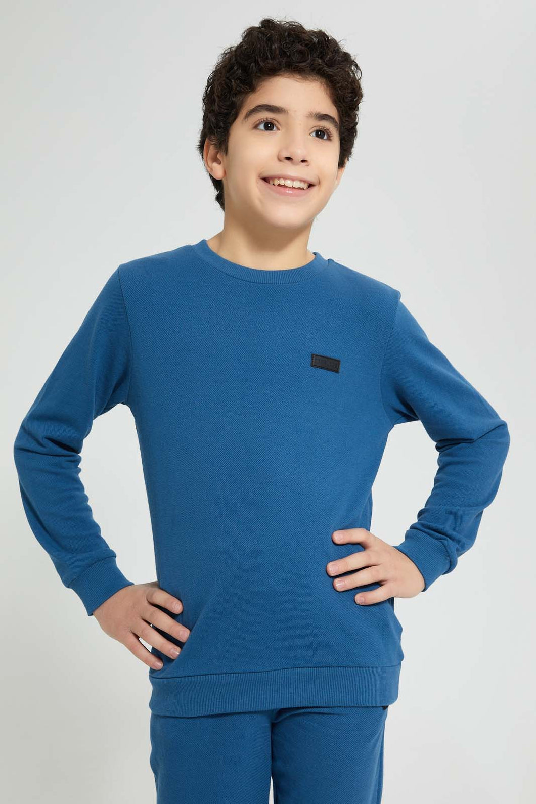 Redtag-Burgundy-Pique-SweaT-Shirt-Sweatshirts-Senior-Boys-9 to 14 Years