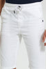 Redtag-White-Pull-On-Trouser-Short-Chino-Shorts-Senior-Boys-9 to 14 Years