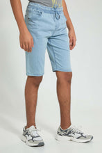 تنزيل الصورة على معرض الصور، Redtag-Light-Wash-Pull-On-Short-Denim-Shorts-Senior-Boys-9 to 14 Years
