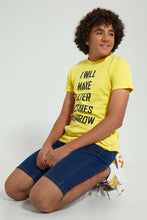 تنزيل الصورة على معرض الصور، Redtag-Blue-Pull-On-Short-Denim-Shorts-Senior-Boys-9 to 14 Years
