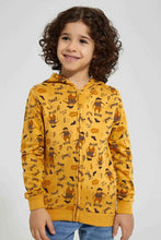 Load image into Gallery viewer, Redtag-Gold-Skate-Print-Hooded-Zip-Through-Sweat-Sweatshirts-Boys-2 to 8 Years
