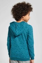Load image into Gallery viewer, Redtag-Blue-Shark-Print-Hooded-Zip-Through-Sweat-Sweatshirts-Boys-2 to 8 Years
