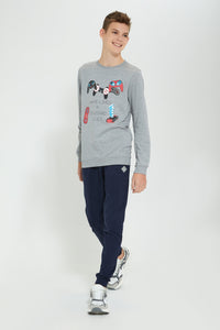 Redtag-Navy-Table-Active-Pant-Joggers-Senior-Boys-9 to 14 Years