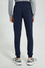 Redtag-Navy-Table-Active-Pant-Joggers-Senior-Boys-9 to 14 Years