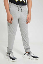 Load image into Gallery viewer, Redtag-Grey-Jogger-with-Elasticated-Waistband-Joggers-Senior-Boys-9 to 14 Years
