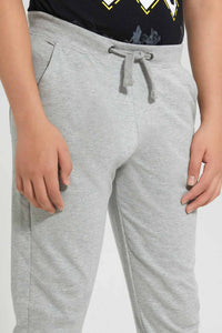 Redtag-Grey-Jogger-with-Elasticated-Waistband-Joggers-Senior-Boys-9 to 14 Years