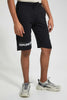 Redtag-Black-Pull-On-Active-Short-Active-Shorts-Senior-Boys-9 to 14 Years