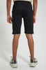 Redtag-Black-Pull-On-Active-Short-Active-Shorts-Senior-Boys-9 to 14 Years