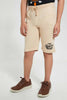 Redtag-Beige-Pull-On-Active-Short-Active-Shorts-Senior-Boys-9 to 14 Years