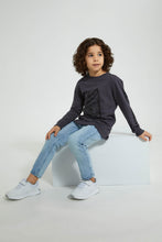 Load image into Gallery viewer, Redtag-Dark-Grey-Space-Print-Crew-Neck-Sweatshirt-Sweatshirts-Boys-2 to 8 Years
