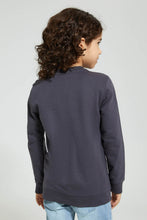 Load image into Gallery viewer, Redtag-Dark-Grey-Space-Print-Crew-Neck-Sweatshirt-Sweatshirts-Boys-2 to 8 Years
