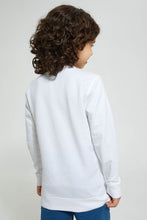 تنزيل الصورة على معرض الصور، Redtag-White-Bear-Space-Print-Crew-Neck-Sweatshirt-Sweatshirts-Boys-2 to 8 Years
