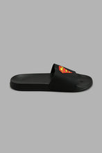 تنزيل الصورة على معرض الصور، Redtag-Black-Superman-Character-Slide-Character,-Colour:Black,-Filter:Men&#39;s-Footwear,-Men-Flip-Flops,-New-In,-New-In-Men-FOO,-Non-Sale,-S22A,-Section:Men-Men&#39;s-
