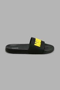 Redtag-Black-Marvel-Character-Slide-Character,-Colour:Black,-Filter:Men's-Footwear,-Men-Flip-Flops,-New-In,-New-In-Men-FOO,-Non-Sale,-S22A,-Section:Men-Men's-