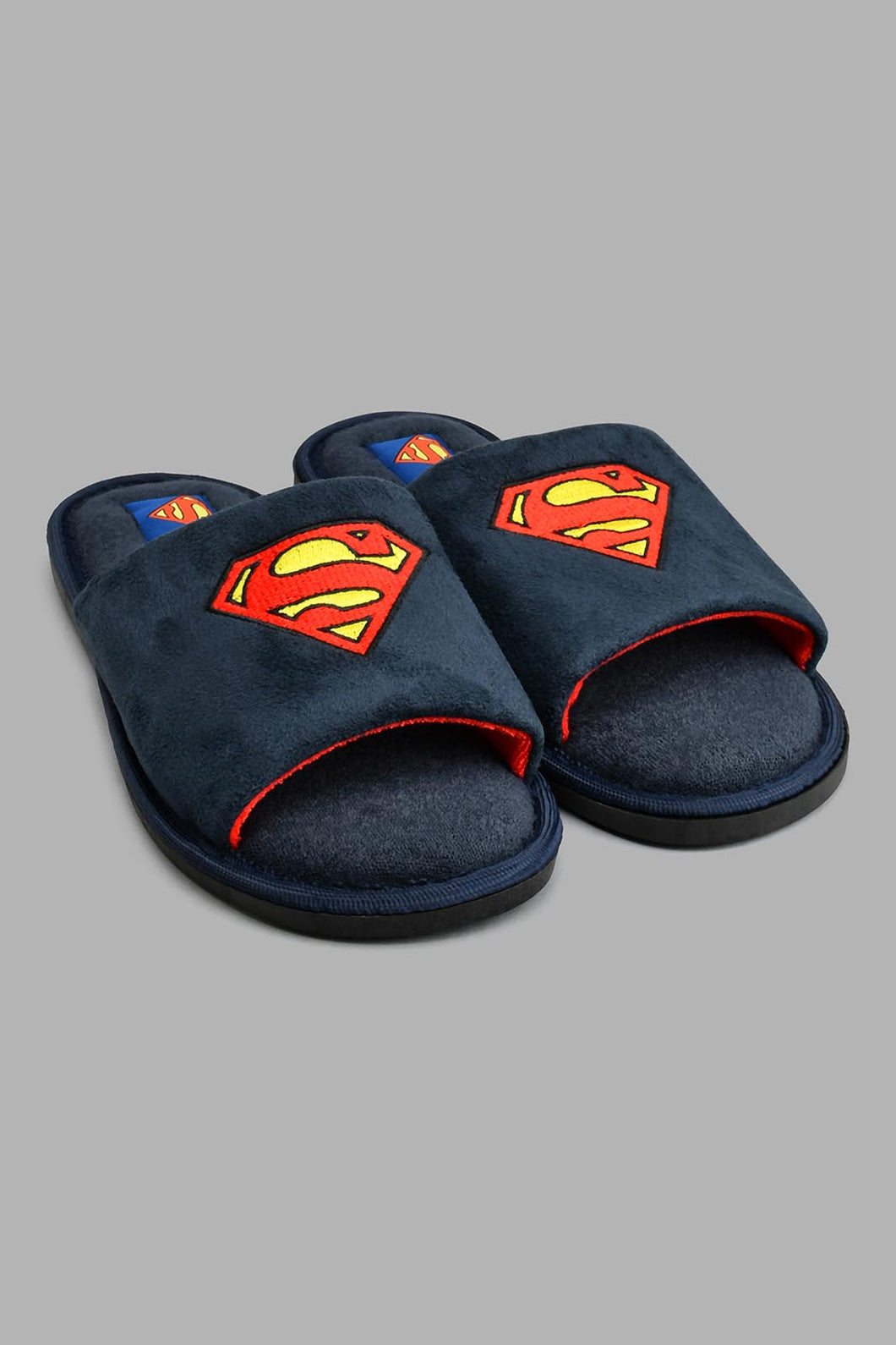 Redtag-Navy-Superman-Character-Slipper-Colour:Navy,-Filter:Men's-Footwear,-Men-Slippers,-New-In,-New-In-Men-FOO,-Non-Sale,-S22A,-Section:Men-Men's-