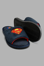 تنزيل الصورة على معرض الصور، Redtag-Navy-Superman-Character-Slipper-Colour:Navy,-Filter:Men&#39;s-Footwear,-Men-Slippers,-New-In,-New-In-Men-FOO,-Non-Sale,-S22A,-Section:Men-Men&#39;s-
