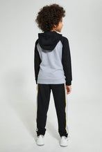 تنزيل الصورة على معرض الصور، Redtag-Black-Batman-Zip-Through-Jogsuit-Jog-Sets-Boys-2 to 8 Years
