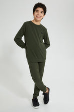 Load image into Gallery viewer, Redtag-Olive-Pique-Active-Pant-Joggers-Senior-Boys-9 to 14 Years
