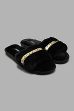 Load image into Gallery viewer, Redtag-Black-Slipper-With-Tape-Detail-Colour:Black,-Filter:Women&#39;s-Footwear,-New-In,-New-In-Women-FOO,-Non-Sale,-S22A,-Section:Women,-Women-Slippers-Women&#39;s-
