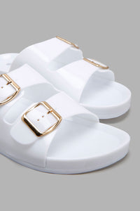 Redtag-White-Buckle-Jelly-Mule-Sliders-Women's-