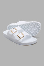 تنزيل الصورة على معرض الصور، Redtag-White-Buckle-Jelly-Mule-Sliders-Women&#39;s-
