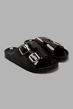 Load image into Gallery viewer, Redtag-Grey-Buckle-Jelly-Mule-Sliders-Women&#39;s-
