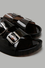 Load image into Gallery viewer, Redtag-Grey-Buckle-Jelly-Mule-Sliders-Women&#39;s-
