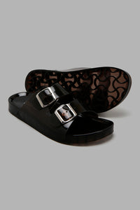 Redtag-Grey-Buckle-Jelly-Mule-Sliders-Women's-