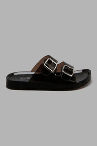 Redtag-Grey-Buckle-Jelly-Mule-Sliders-Women's-