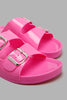 Redtag-Pink-Buckle-Jelly-Mule-Sliders-Women's-