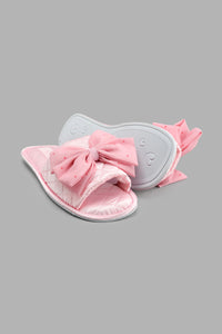 Redtag-Bow-Trim-Slipper-Colour:Pink,-Filter:Women's-Footwear,-New-In,-New-In-Women-FOO,-Non-Sale,-S22A,-Section:Women,-Women-Slippers-Women's-