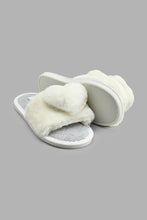 Load image into Gallery viewer, Redtag-White-Heart-Trim-Slipper-Colour:White,-Filter:Women&#39;s-Footwear,-New-In,-New-In-Women-FOO,-Non-Sale,-S22A,-Section:Women,-Women-Slippers-Women&#39;s-
