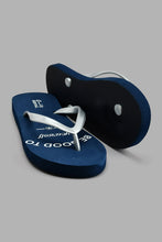 Load image into Gallery viewer, Redtag-Silver-Flip-Flop-With-Navy-Slogan-Sock-Colour:Silver,-Filter:Women&#39;s-Footwear,-New-In,-New-In-Women-FOO,-Non-Sale,-S22A,-Section:Women,-Women-Flip-Flops-Women&#39;s-
