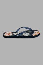 Load image into Gallery viewer, Redtag-Navy-Floral-Print-Flip-Flop-Flip-Flops-Women&#39;s-
