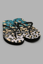 Load image into Gallery viewer, Redtag-Black-Animal-Print-Flip-Flop-Flip-Flops-Women&#39;s-
