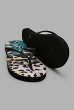 Load image into Gallery viewer, Redtag-Black-Animal-Print-Flip-Flop-Flip-Flops-Women&#39;s-
