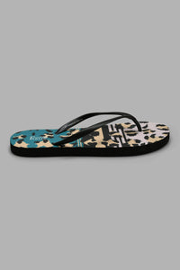 Redtag-Black-Animal-Print-Flip-Flop-Flip-Flops-Women's-