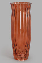 تنزيل الصورة على معرض الصور، Redtag-Orange-Ribbed-Glass-Tall-Vase-Vase-Home-Decor-
