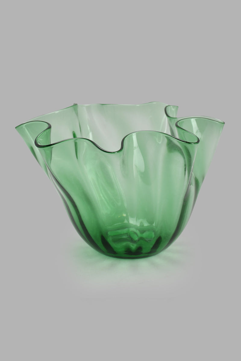 Redtag-Green-Flower-Glass-Bowl-Vase-Home-Decor-