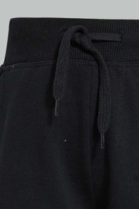 Redtag-Black-Elasticated-Shorts-Active-Shorts-Boys-2 to 8 Years