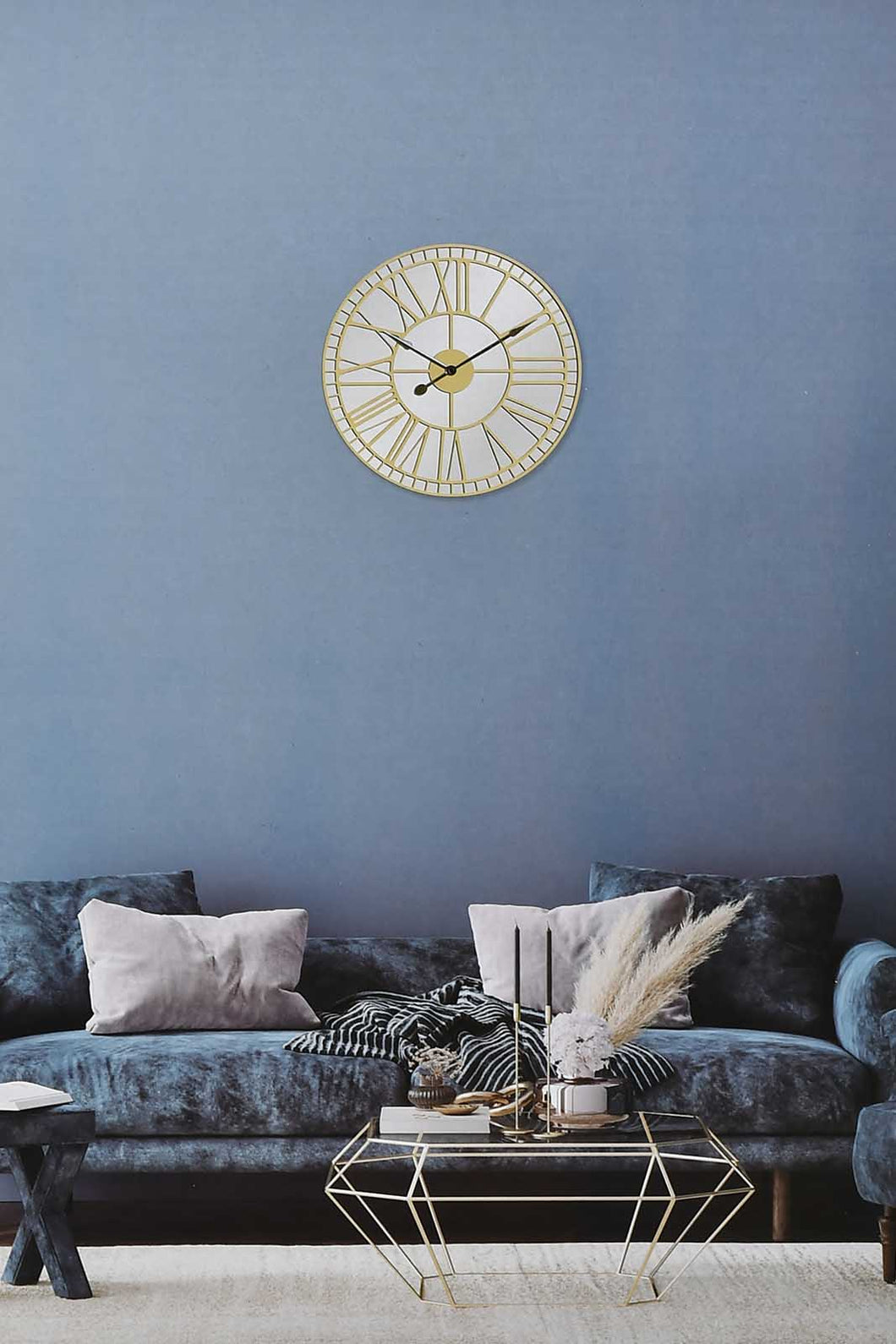 Redtag-Gold-Metal-Mirror-Emblishment-Wall-Clock-Wall-Clock-Home-Decor-