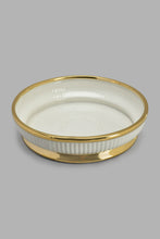 تنزيل الصورة على معرض الصور، Redtag-White-Gold-Ribbed-Platter-Vase-Home-Decor-
