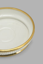 تنزيل الصورة على معرض الصور، Redtag-White-Gold-Ribbed-Platter-Vase-Home-Decor-
