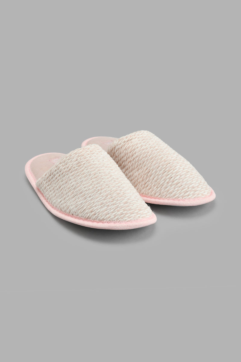 Redtag-Pink-Closed-Toe-Slipper-With-Lurex-Thread-Colour:Pink,-Filter:Women's-Footwear,-New-In,-New-In-Women-FOO,-Non-Sale,-S22A,-Section:Women,-Women-Slippers-Women's-