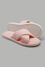 Load image into Gallery viewer, Redtag-Pink-Cross-Over-Slipper-Slippers-Women&#39;s-
