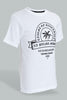 White Printed T-Shirt for Boys