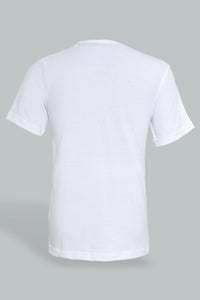 White Printed T-Shirt for Boys