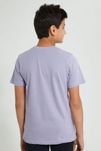 Load image into Gallery viewer, Redtag-Lilac-Flock-T-Shirt-Graphic-Prints-Senior-Boys-9 to 14 Years
