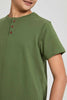 Redtag-Green-Henley-T-Shirt-Plain-Senior-Boys-9 to 14 Years